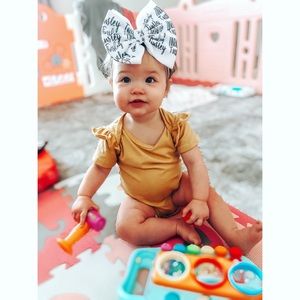 Mustard Onesie with Ruffle Sleeves 6-12 Months